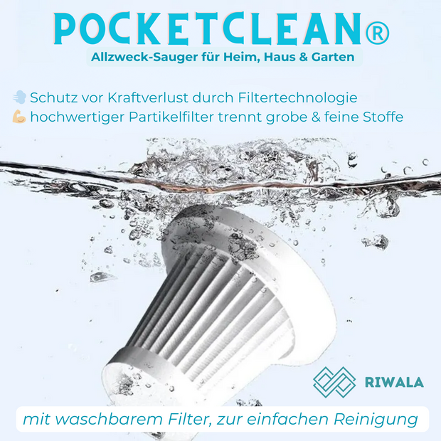 PocketClean® - leistungsstarker Handstaubsauger 120W